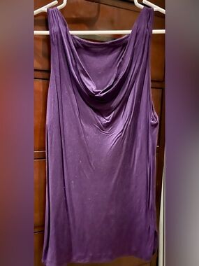 Purple Silk Cowl Neck Top